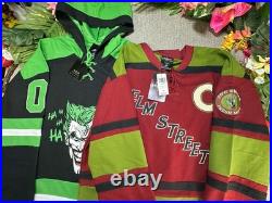 Joker + NIGHTMARE ON ELM STREET FREDDY KRUEGE Jerseys NEW M Villains Halloween