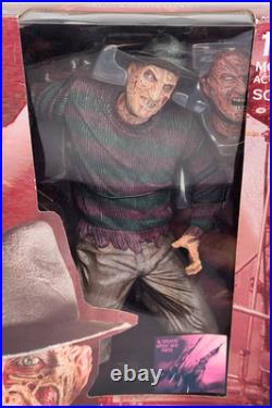 NECA Nightmare On Elm Street Freddy Krueger 18 Motion Activated Sound, New Read