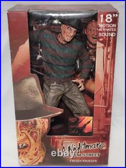 NEW A Nightmare on Elm Street Freddy Krueger 18 Motion Activated Sound Figure