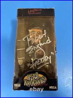 Neca Head Knockers Freddy Krueger Nightmare On Elm Street Signed Robert Englund