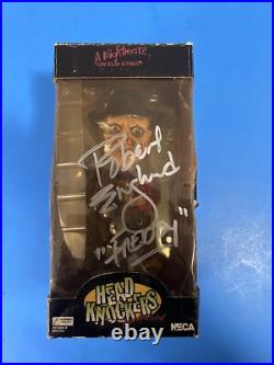 Neca Head Knockers Freddy Krueger Nightmare On Elm Street Signed Robert Englund