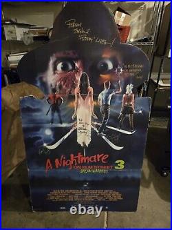 Nightmare On Elm Street 3 Stand Display Signed Robert Englund Freddy Krueger