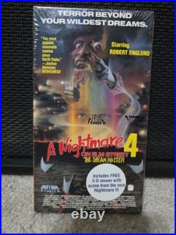 Nightmare On Elm Street 4 VHS 1st Media Release SEALED WithHype/3D Glasses NEW