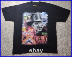 Nightmare On Elm Street Freddy Krueger T Shirt Adult XL Black All Over Print AOP