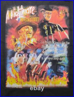 Nightmare On Elm Street Freddy Krueger T Shirt Adult XL Black All Over Print AOP