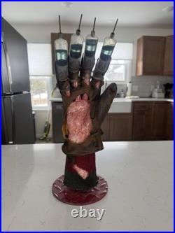 Nightmare On Elm Street Professional Made Movie Glove With Machined Metal Base