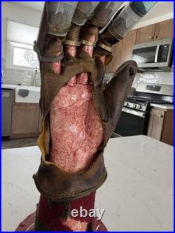 Nightmare On Elm Street Professional Made Movie Glove With Machined Metal Base