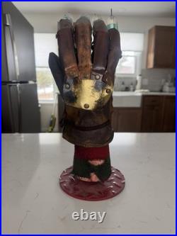 Nightmare On Elm Street Professional Made Movie Glove With Machined Metal Base