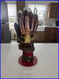 Nightmare On Elm Street Professional Made Movie Glove With Machined Metal Base