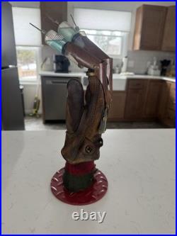 Nightmare On Elm Street Professional Made Movie Glove With Machined Metal Base