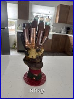 Nightmare On Elm Street Professional Made Movie Glove With Machined Metal Base