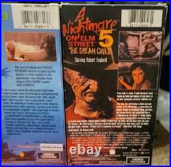 Nightmare On Elm Street VHS Lot 1 2 3 5 Freddy Krueger Horror Media Tested