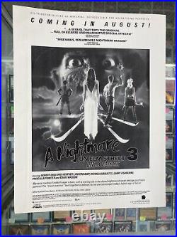 Nightmare on Elm Street 3 Dream Warriors 1987 Media Advertisement Poster 11x25