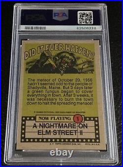 PSA 10 1988 Topps Fright Flicks Freddy Krueger #1 A Nightmare On Elm Street Card
