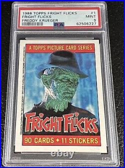 PSA 9 1988 Topps Fright Flicks Freddy Krueger #1 A Nightmare On Elm Street Card