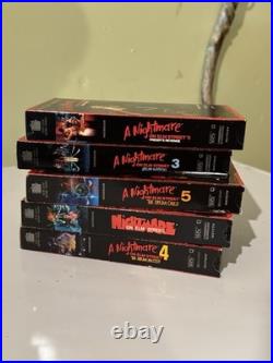 RARE Vintage Horror VHS Nightmare On Elm Street ALL 5 SLIPS EXCELLENT CONDITION