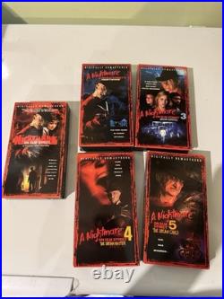 RARE Vintage Horror VHS Nightmare On Elm Street ALL 5 SLIPS EXCELLENT CONDITION