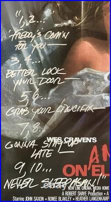 ROBERT ENGLUND RARE Signed withNursery Rhyme NIGHTMARE ON ELM STREET Poster JSA