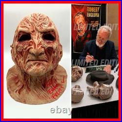 ROBERT ENGLUND SIGNED Deluxe Mask A Nightmare on Elm Street Freddy K COA & PIC