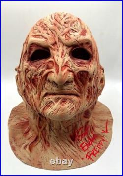 ROBERT ENGLUND SIGNED Deluxe Mask A Nightmare on Elm Street Freddy K COA & PIC
