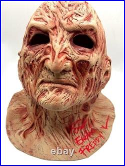 ROBERT ENGLUND SIGNED Deluxe Mask A Nightmare on Elm Street Freddy K COA & PIC