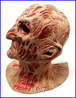 ROBERT ENGLUND SIGNED Deluxe Mask A Nightmare on Elm Street Freddy K COA & PIC