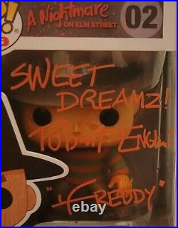 ROBERT ENGLUND Signed & Inscribed Funko Pop FREDDY Nightmare On Elm Street COA