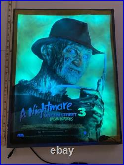 Rare Freddy Krueger Nightmare On Elm Street 3- 3D Multi Color Custom Lightbox Rare Freddy Krueger Nightmare On Elm Street 3- 3D Multi Color Custom Lightbox