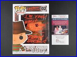 Robert Englund Signed Auto Funko Pop Freddy Krueger Nightmare Elm Street JSA COA