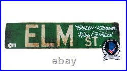 Robert Englund Signed Auto Nightmare On Elm Street Street Sign Beckett BAS