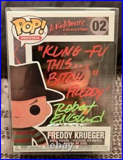 Robert Englund Signed Quoted Funko Pop 02 Freddy Krueger Nightmare on Elm Street