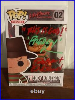 Robert Englund Signed Quoted Funko Pop 02 Freddy Krueger Nightmare on Elm Street