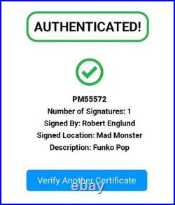 Robert Englund Signed Quoted Funko Pop 02 Freddy Krueger Nightmare on Elm Street