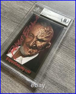 Signed Robert Englund Freddy Krueger Nightmare Auto 4x6 Postcard Beckett (BAS)
