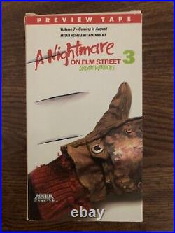 Ultra Rare Media Home Video Vhs Preview Tape No. 7 A Nightmare On Elm Street 3