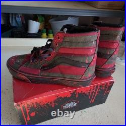 VANS Sk8-Hi Nightmare on Elm Street Freddy Krueger Red Black High Top Sneakers