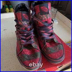VANS Sk8-Hi Nightmare on Elm Street Freddy Krueger Red Black High Top Sneakers