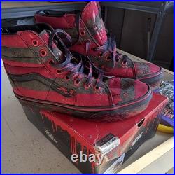 VANS Sk8-Hi Nightmare on Elm Street Freddy Krueger Red Black High Top Sneakers