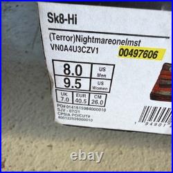 VANS Sk8-Hi Nightmare on Elm Street Freddy Krueger Red Black High Top Sneakers