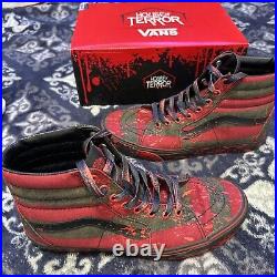 Vans House Of Terror Nightmare On Elm Street SK8-Hi Freddy Krueger Men's Size 9