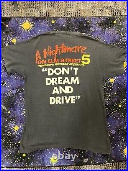 Vintage 1989 A Nightmare On Elm Street 5 Promo T Shirt Size Large Freddy Krueger