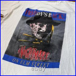 Vintage 90s Nightmare On Elm Street 2 Freddys Back Tshirt Sz XL Made USA White