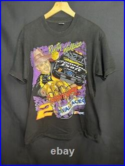 Vintage Freddy Krueger Nightmare Elm Street NASCAR Shirt Tee Rusty Wallace Large