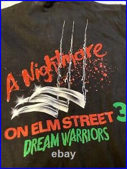 Vintage NIGHTMARE ON ELM STREET 3 DREAM WARRIORS Black Shirt Md Freddy Krueger