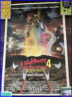 Vintage Nightmare On Elm Street 4 Dream Master Poster 27x41 One Sheet 1988 Vintage Nightmare On Elm Street 4 Dream Master Poster 27x41 One Sheet 1988