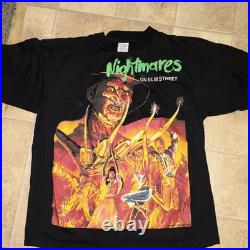 Vintage Super Fantasy A Nightmare On Elm Street Black T-shirt Size XL 80s