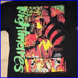 Vintage Super Fantasy A Nightmare On Elm Street Black T-shirt Size XL 80s