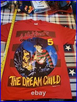 Vtg Freddy. K 1989 A Nightmare On Elm Street 5 Double Sided Graphic t-Shirt L
