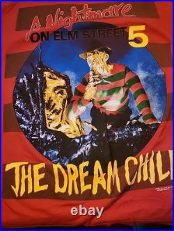 Vtg Freddy. K 1989 A Nightmare On Elm Street 5 Double Sided Graphic t-Shirt L